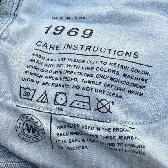 Gap 1969 Real Straight Jeans Patchwork Denim Jeans Embroidered Sz 32 Womens - Picture 8 of 10